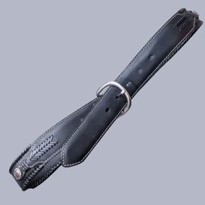 Nocona Black Silver Leather Whipstitch Belt